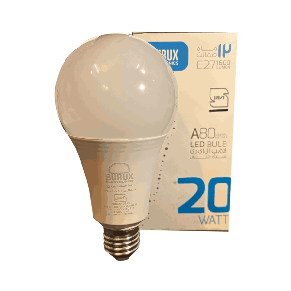 لامپ LED حبابی 20 وات E27 مهتابی بروکس لامپ LED حبابی 20 وات E27 مهتابی بروکس