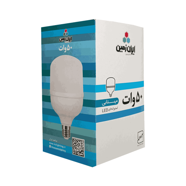 لامپ LED استوانه 50 وات E27 مهتابی ایران زمین