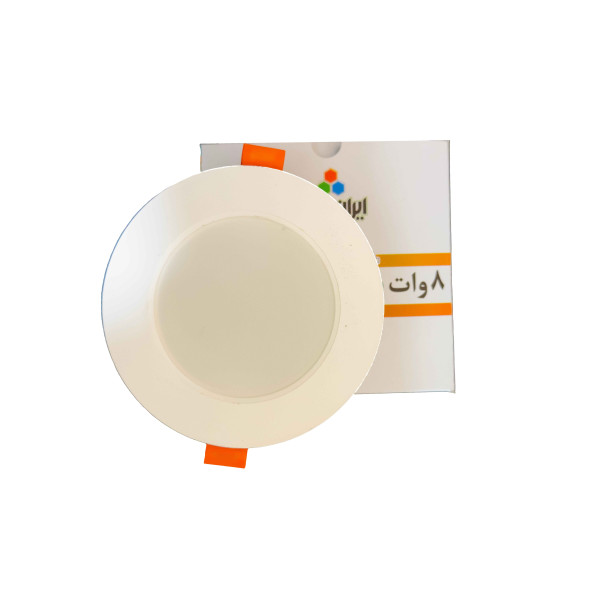 پنل SMD توکار دور سرامیک 8 وات گرد مهتابی ایران زمین (روژ)