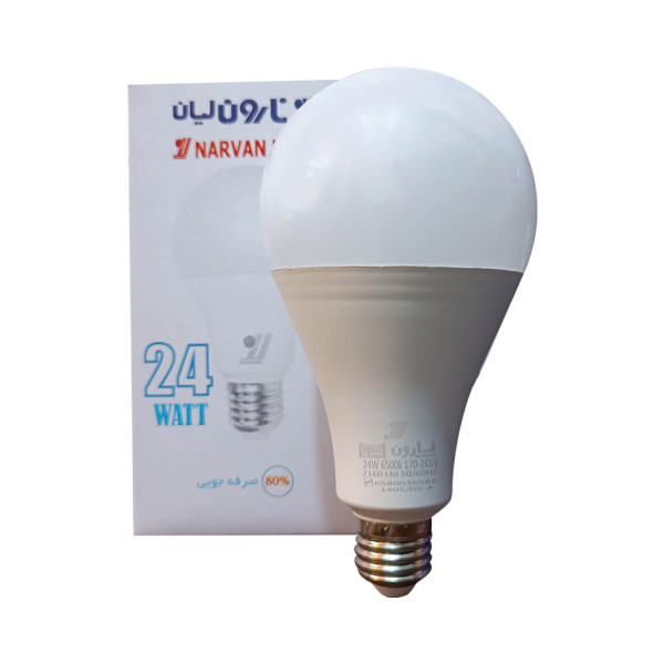 لامپ LED حبابی 24 وات E27 مهتابی نارون لیان لامپ LED حبابی 24 وات E27 مهتابی نارون لیان