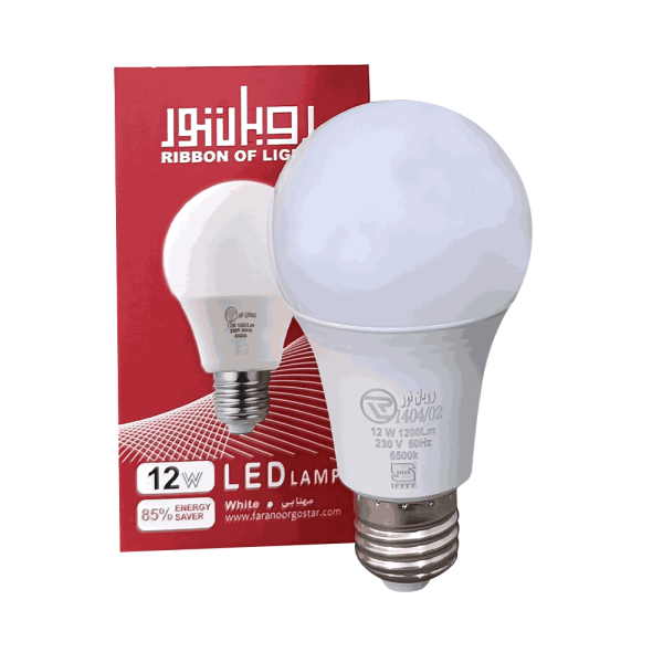 لامپ LED حبابی 12 وات E27 مهتابی روبان نور لامپ LED حبابی 12 وات E27 مهتابی روبان نور
