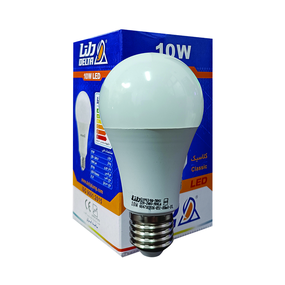 لامپ LED حبابی 10 وات E27 آبی دلتا